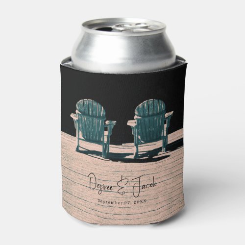 Adirondack Brown Summer Beach Chairs Wedding Can Cooler