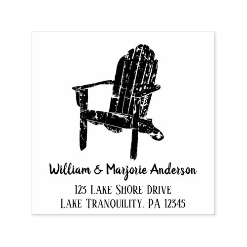 Adirondack Chair Illustration Return Address Self_inking Stamp
