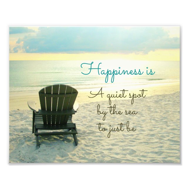 Adirondack Chair on Beach Photo Print (Front)