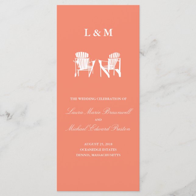 Adirondack Chairs | Ceremony Progam Program (Front)