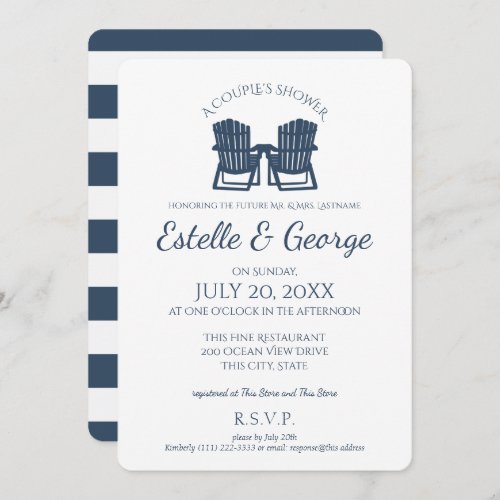 Adirondack Chairs Couples Shower Invitation