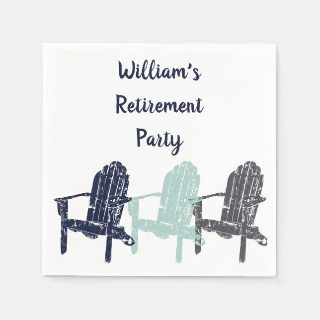 Adirondack Chairs Custom Message Party Napkins (Front)
