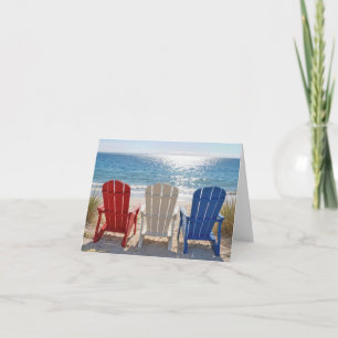 Adirondack Chairs in Patriotic Colors Note Card