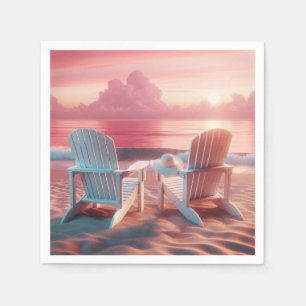 Adirondack Chairs In Pink Sunset Napkins