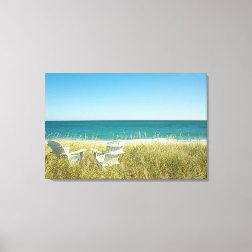 Adirondack Chairs in the Dunes Canvas Print