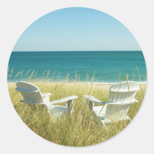 Adirondack Chairs in the Dunes Classic Round Sticker