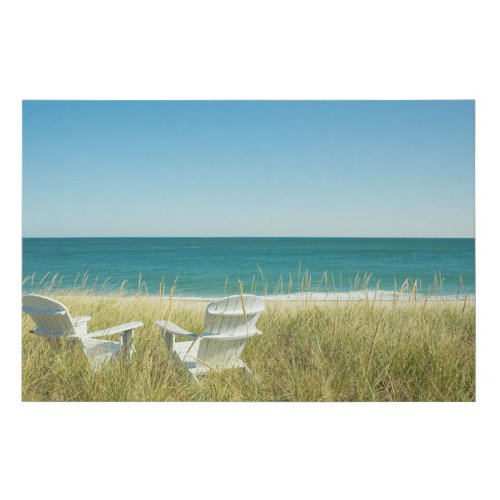 Adirondack Chairs in the Dunes Faux Canvas Print