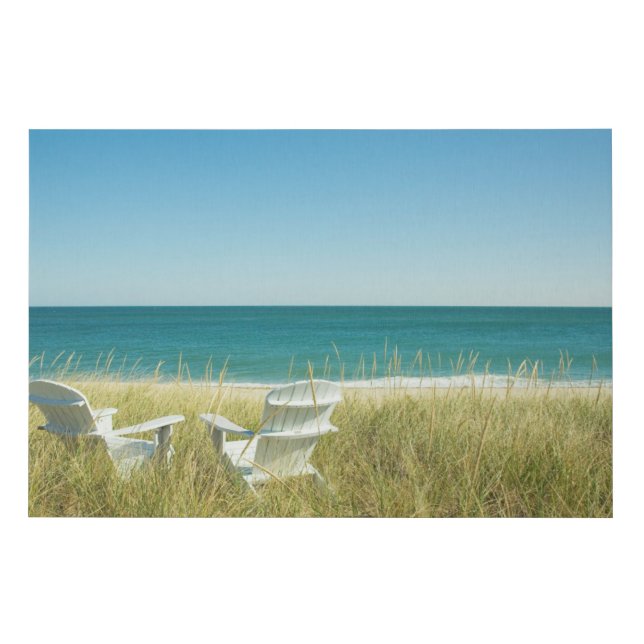 Adirondack Chairs in the Dunes Faux Canvas Print (Front)