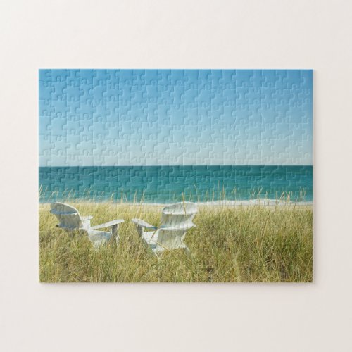 Adirondack Chairs in the Dunes Jigsaw Puzzle