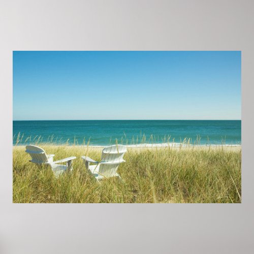 Adirondack Chairs in the Dunes Poster