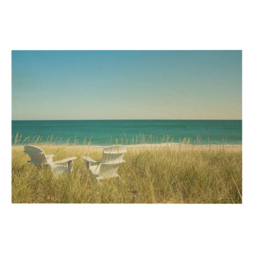 Adirondack Chairs in the Dunes Wood Wall Art