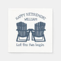 Adirondack Chairs Navy Blue Retirement Napkin