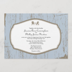Adirondack Chairs Rustic Wedding Invitation