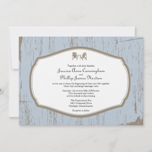 Adirondack Chairs Rustic Wedding Invites