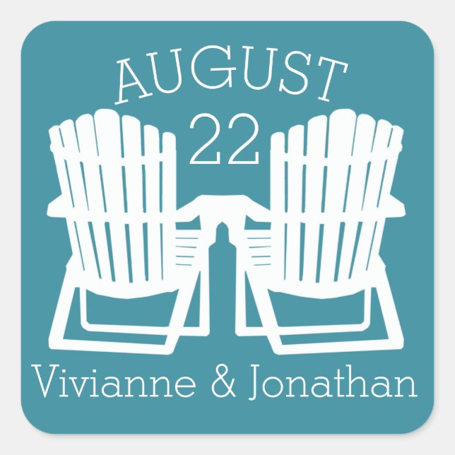 Adirondack Chairs Square Sticker (Front)