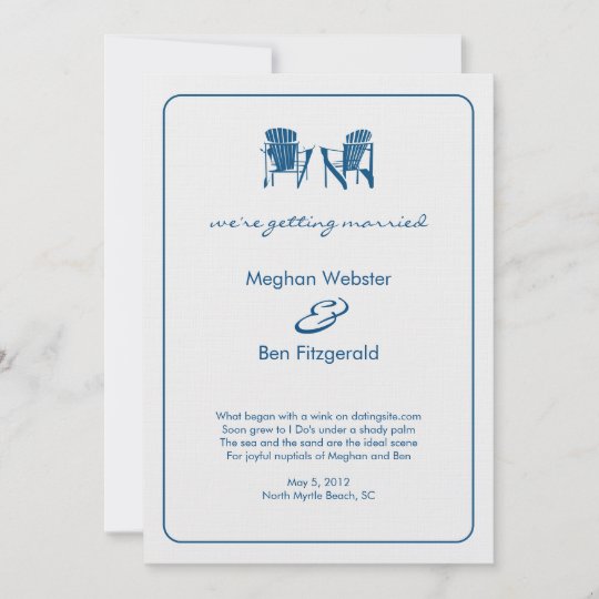 Adirondack Chairs Wedding Announcement