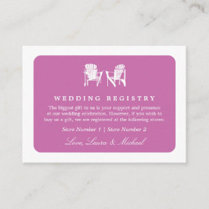 Adirondack Chairs Wedding Bridal Gift Registry Enclosure Card