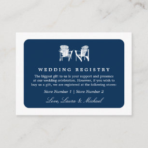 Adirondack Chairs Wedding Bridal Gift Registry Enclosure Card