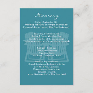 Adirondack Chairs Wedding Intinerary Invitation
