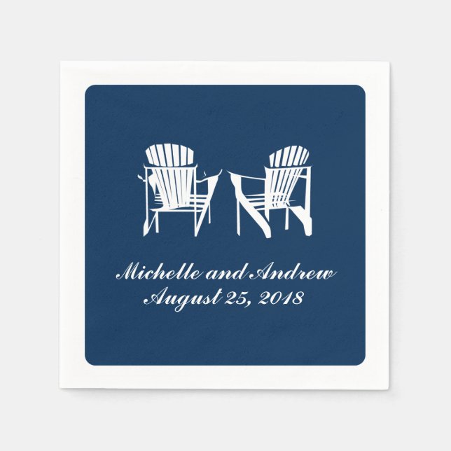 Adirondack Chairs | Wedding Paper Napkins (Front)