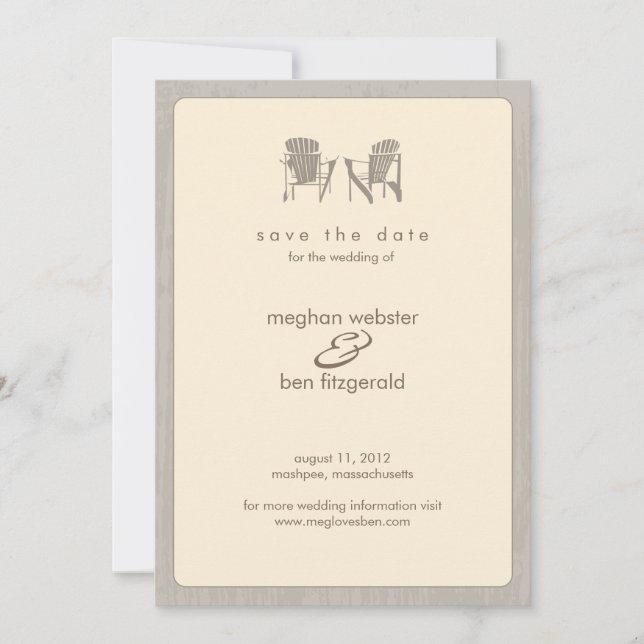 Adirondack Chairs Wedding Save the Date (Front)