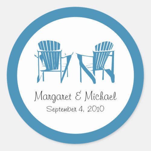 Adirondack Chairs Wedding Sticker _ Personalized