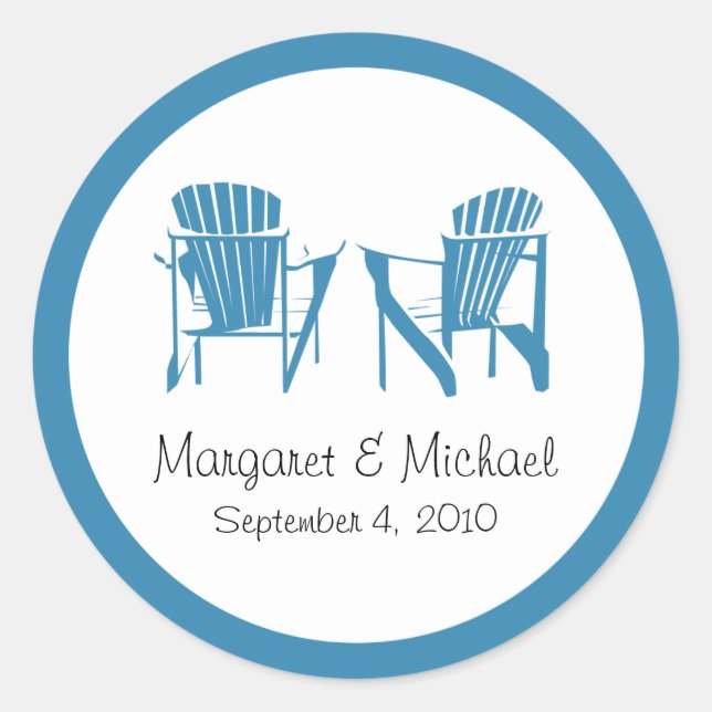 Adirondack Chairs Wedding Sticker - Personalized (Front)