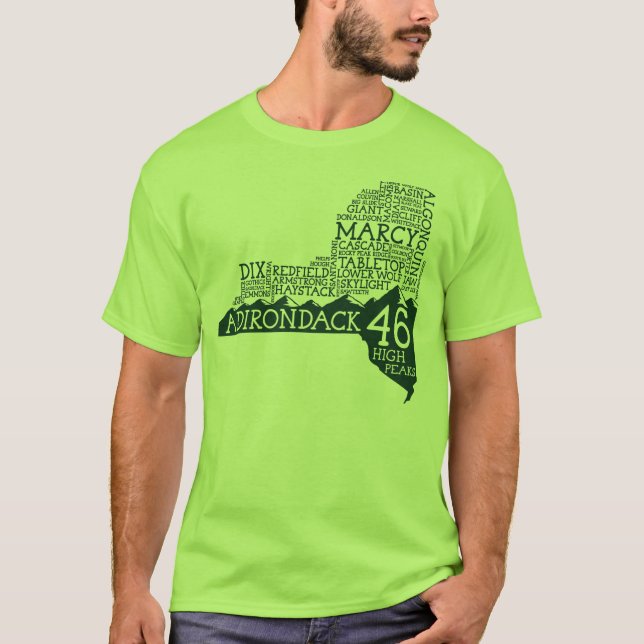 Adirondack High Peaks T-Shirt (Green Logo) (Front)