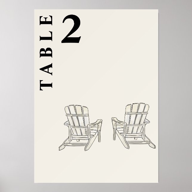 Adirondack Lake table number sign  Holder (Front)