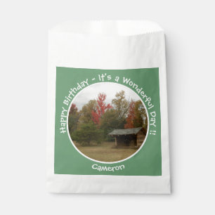 Adirondack Lean-to in Autumn Birthday Party Items Favor Bag