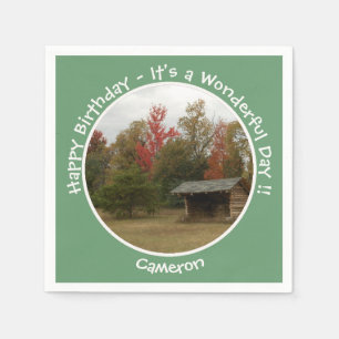 Adirondack Lean-to in Autumn Birthday Party Items Napkins