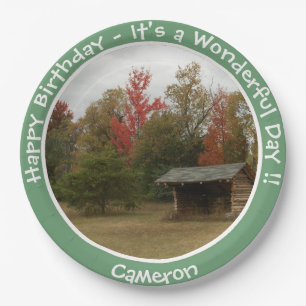 Adirondack Lean-to in Autumn Birthday Party Items Paper Plates