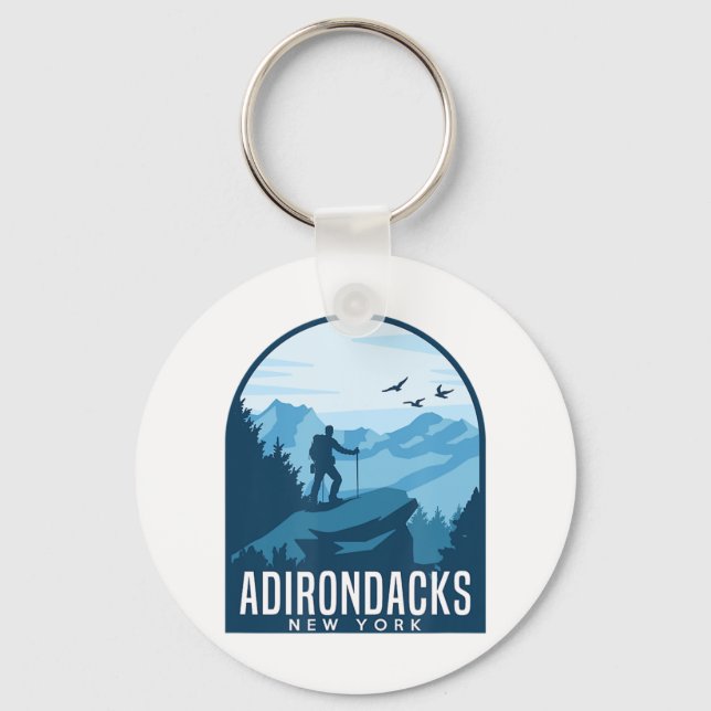 Adirondack Mountain Climbing Hiking Mountaineer Ad Keychain (Front)