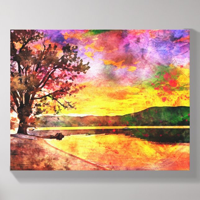 Adirondack Mountain Impressionist Photo at Sunrise Canvas Photo Tile (Front Set)