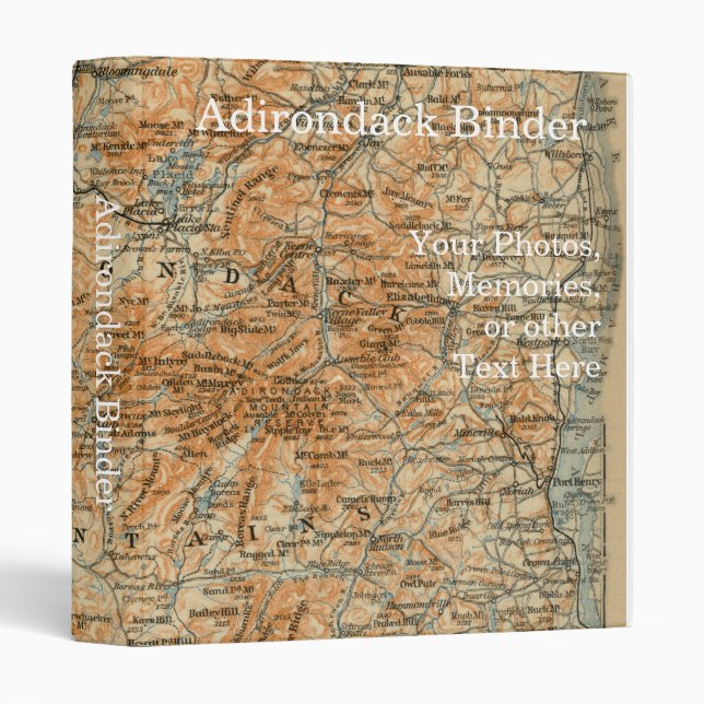 Adirondack Mountains and Park Map Binder (Front/Spine)