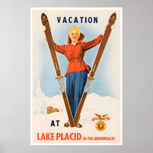 Adirondack Mountains Art Lake Placid Print Ski