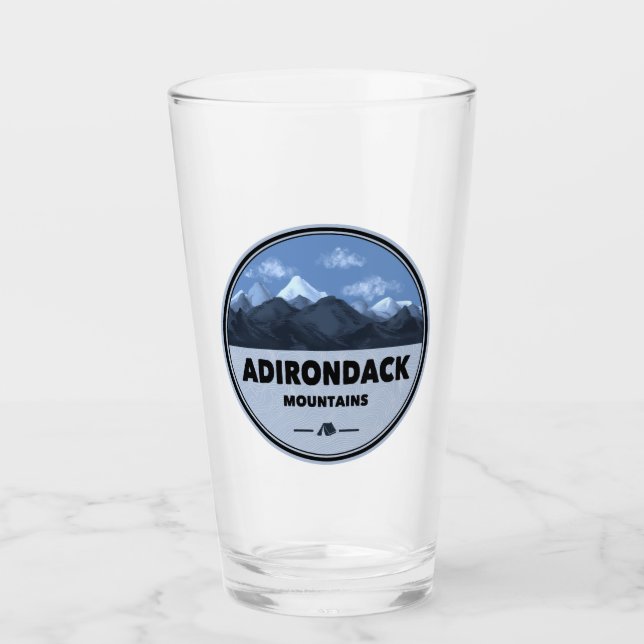 Adirondack Mountains New York Camping Glass (Front)