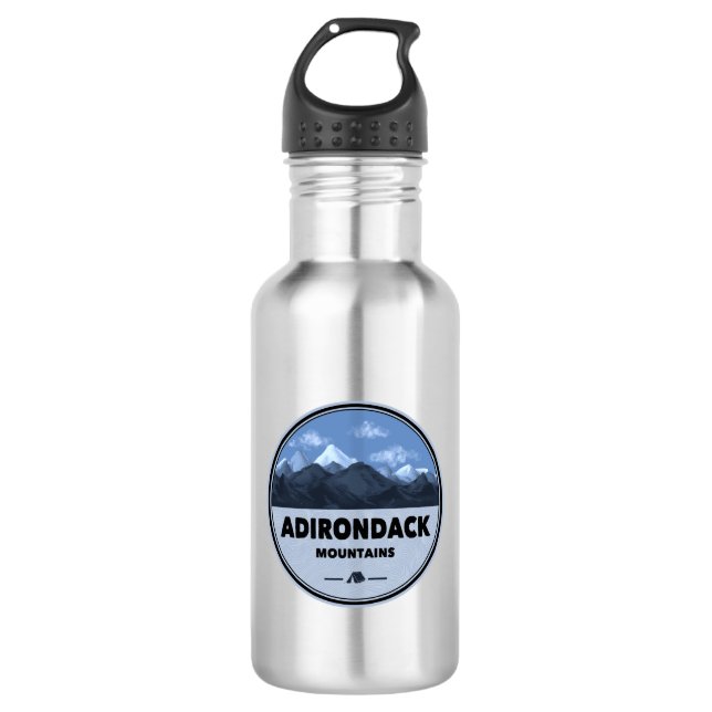 Adirondack Mountains New York Camping Stainless Steel Water Bottle (Front)
