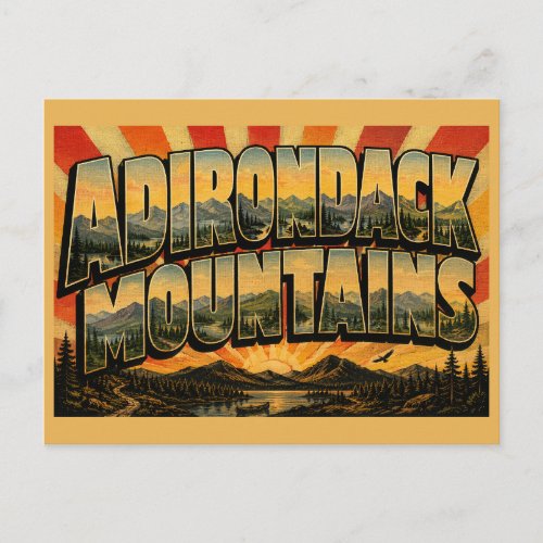 Adirondack Mountains New York High Peaks Lakes Art Postcard
