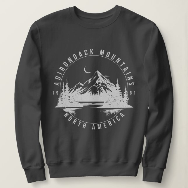 Adirondack Mountains Retro Vintage 1981 Sweatshirt (Design Front)