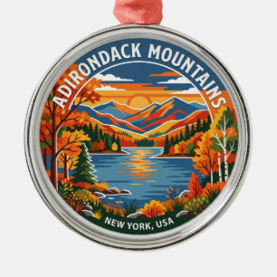 Adirondack Mountains USA Metal Ornament