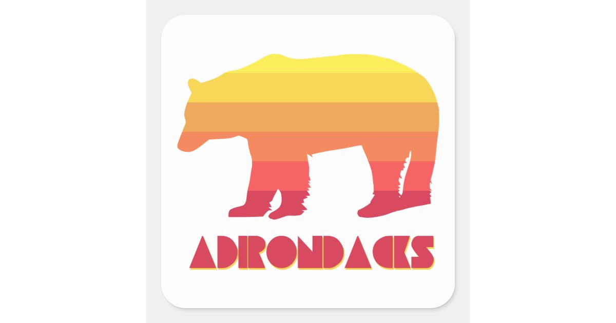 Adirondacks Bear Square Sticker | Zazzle