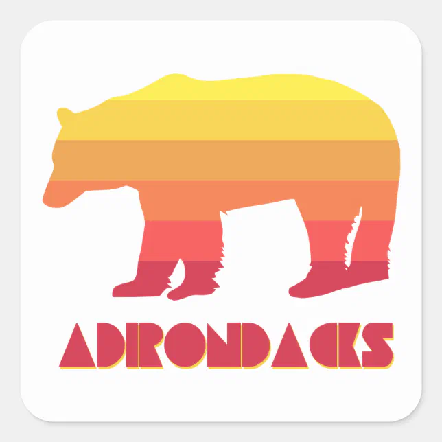 Adirondacks Bear Square Sticker | Zazzle