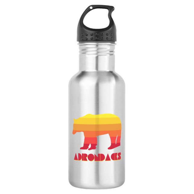 Adirondacks Bear Stainless Steel Water Bottle (Front)