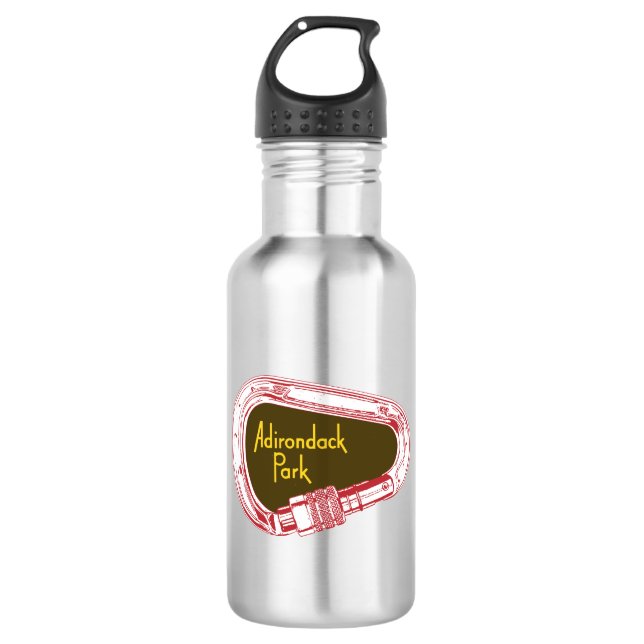 Adirondacks Climbing Carabiner Stainless Steel Water Bottle (Front)
