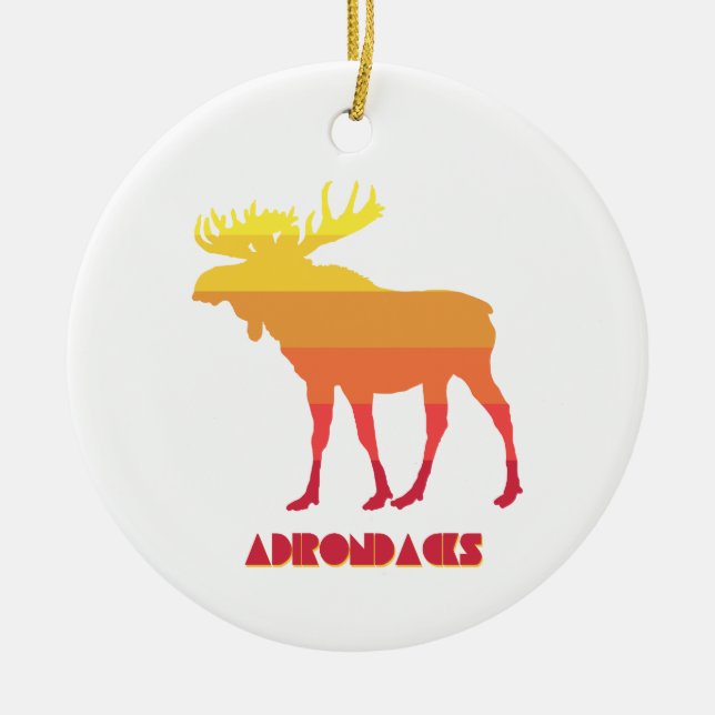 Adirondacks Moose Ceramic Ornament (Front)