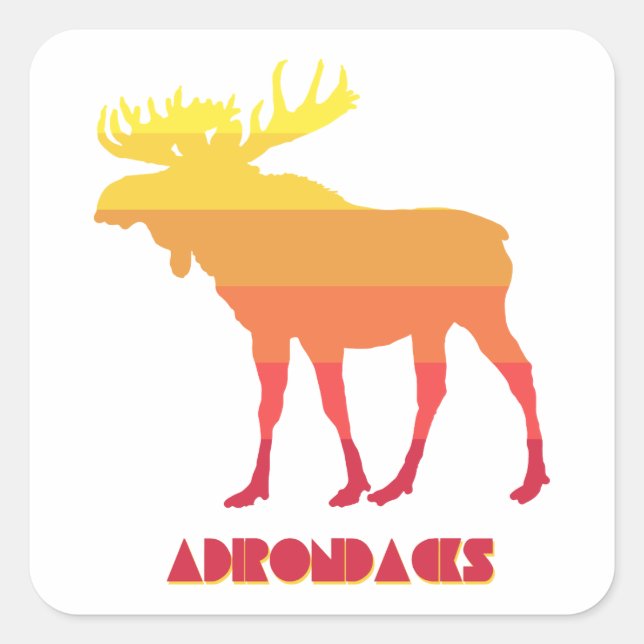 Adirondacks Moose Square Sticker (Front)