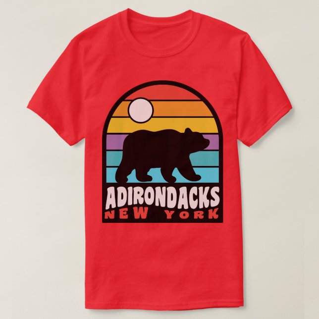 Adirondacks New York Adirondack Mountains Bear Bad T-Shirt (Design Front)