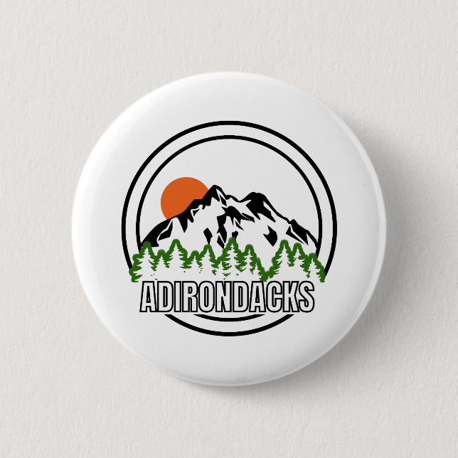  Adirondacks New York  Button (Front)