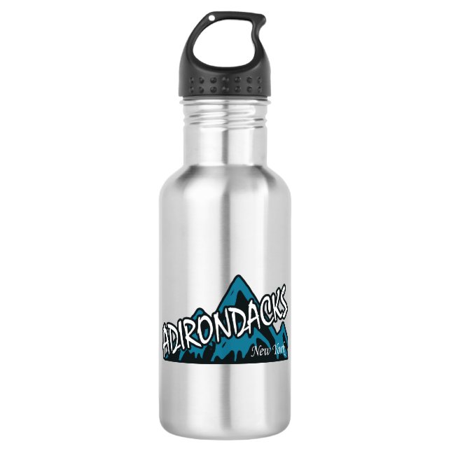 Adirondacks New York Mountains Stainless Steel Water Bottle (Front)